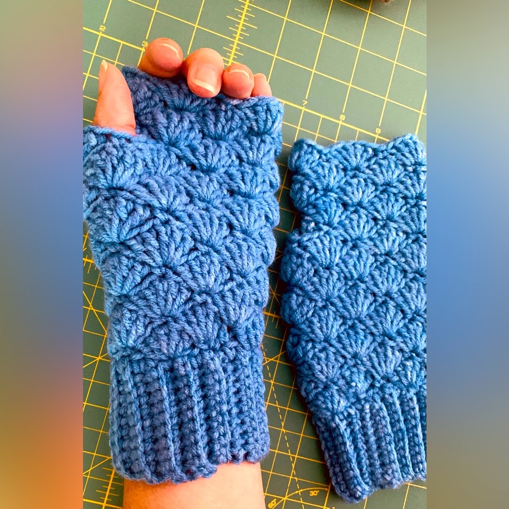 crochet fingerless gloves sizeXL
